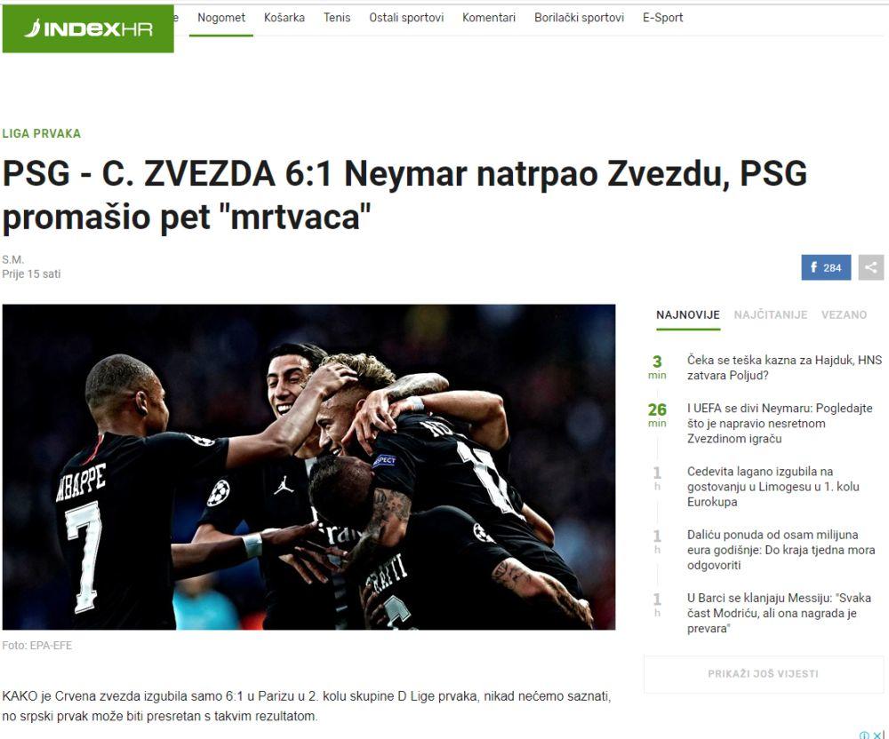 Indeks o debaklu Zvezde u Parizu  