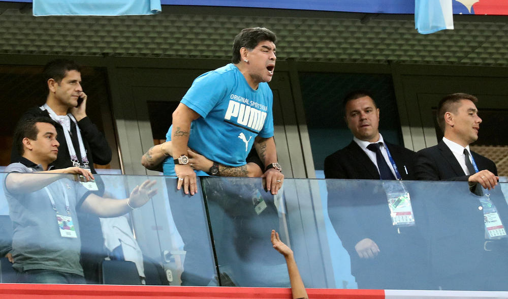 Maradona na meču Argentina - Nigerija na Svetskom prvenstvu  