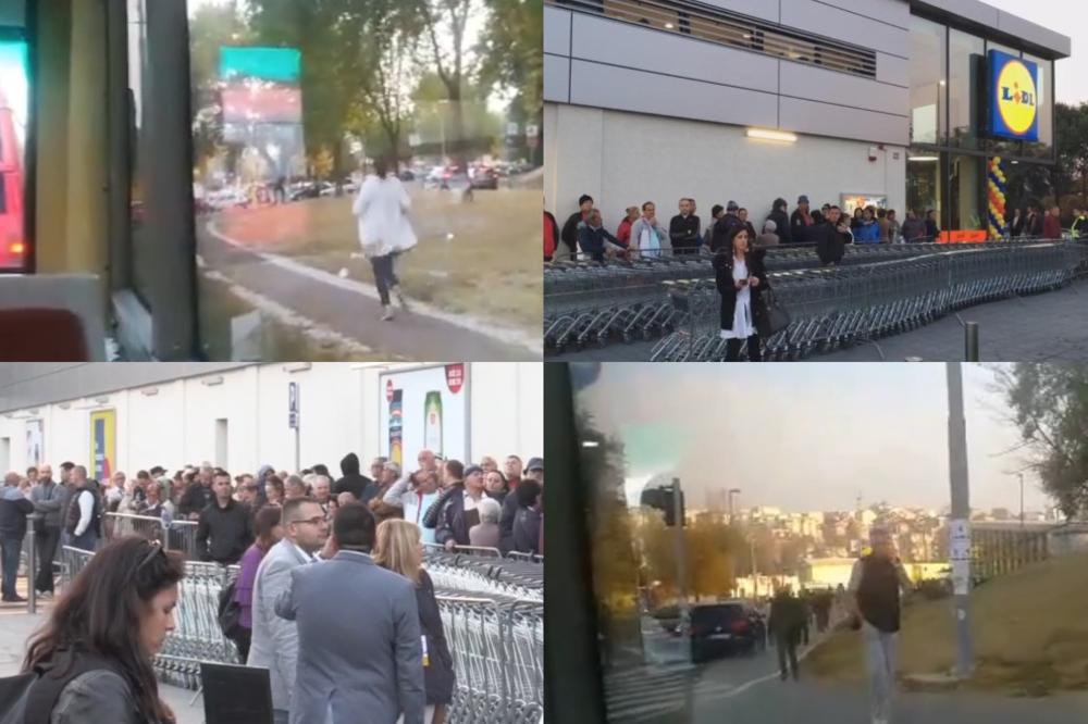 OPŠTI HAOS NA ULICAMA BG ZBOG LIDLA: Ljudi pohrlili na otvaranje, SVI NOSE CEGERE I IDU KA JEDNOM MESTU! (VIDEO)