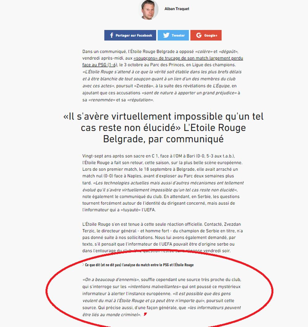 Novi tekst L'Ekipa u kome se navodi da pokušavaju da stupe u kontakt sa Zvezdanom Terzićem  