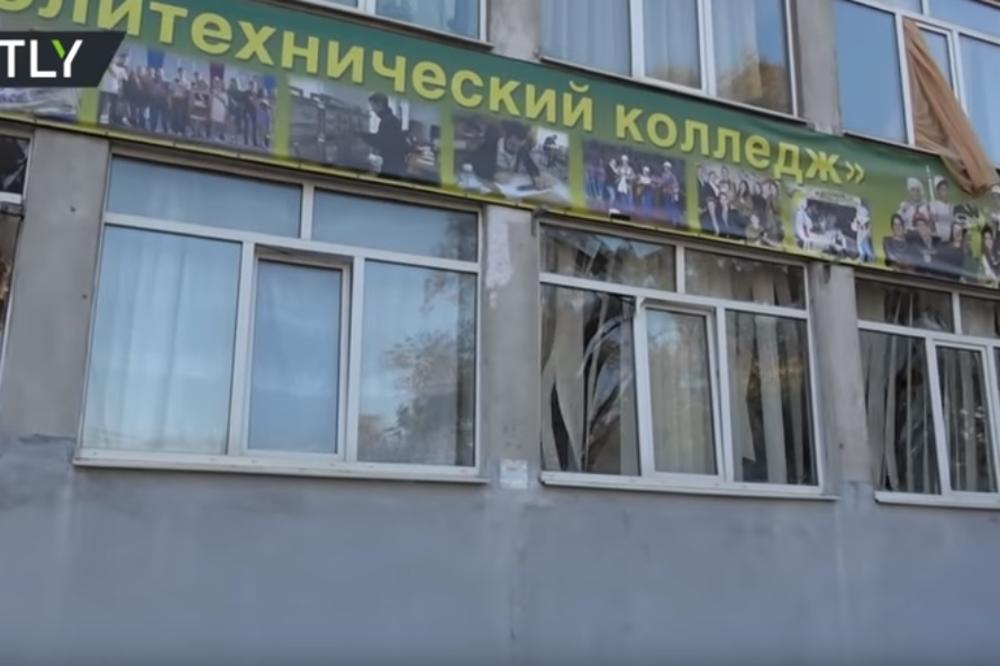ŠKOLA NA KRIMU POSLE MASAKRA IZGLEDA JEZIVO: Ulaz potpuno razrušen, prozori polupani, ULAZ DEMOLIRAN (VIDEO)