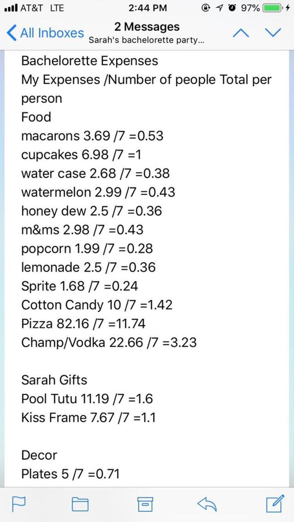 Mlada je troškove podelila zvanicama  