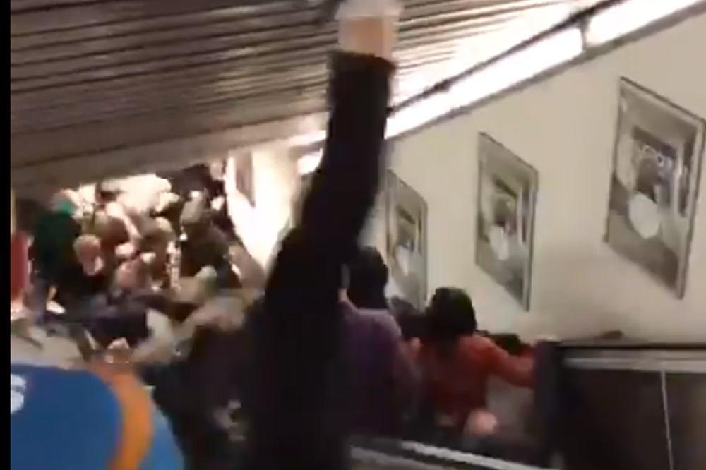 UMALO TRAGEDIJA U RIMU: Navijači CSKA leteli po stanici metroa, Rusu amputirana noga!