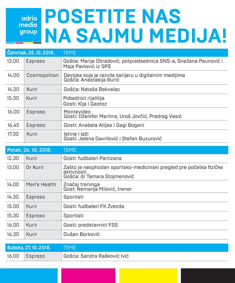 Raspored za četvrtak  