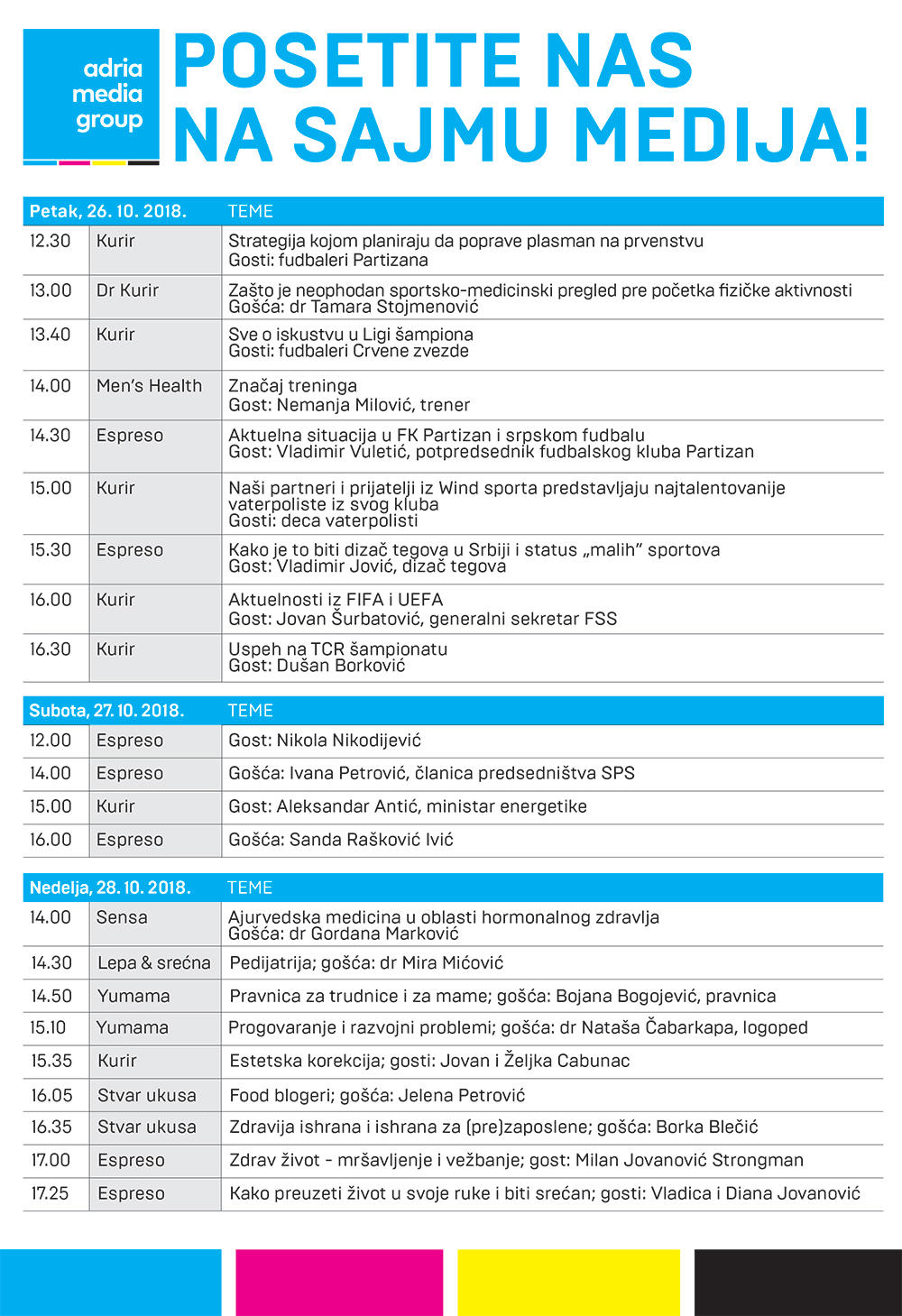 Spisak aktivnosti na Sajmu medija za petak 26. oktobar  