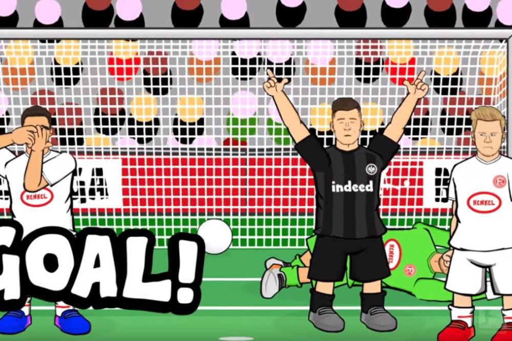 LUKA JOVIĆ VLADAR NEMAČKE: Bundesliga posvetila crtani film srpskom napadaču, a u pozadini grmi čuveni hip-hop hit!