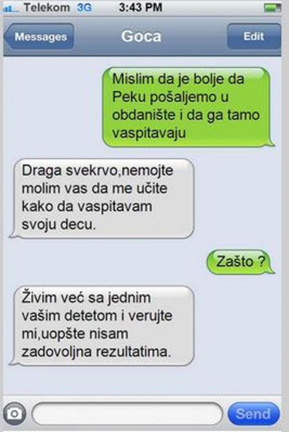 Poruke jedne snaje i svekrve  