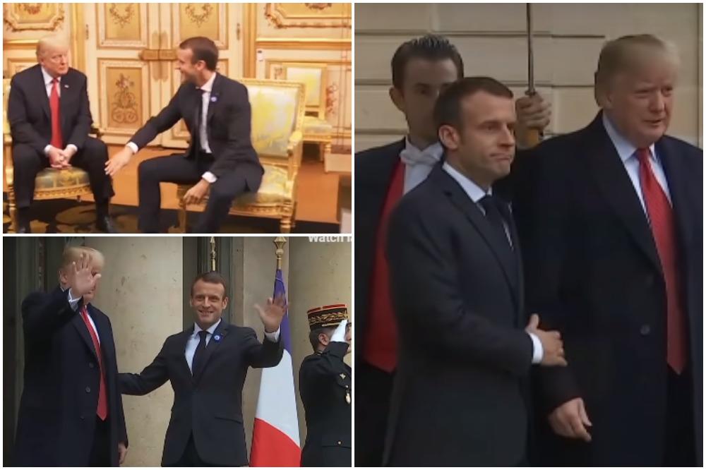 MAKRON ISPIPAO TRAMPA U PARIZU! Dobrodošlica francuskog predsednika bila je po mnogima i previše srdačna! (VIDEO)