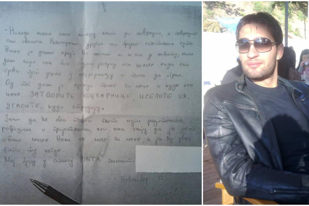ZATVORITE KOCKARNICE, LJUDI STRADAJU! Andrej, koji se ubio ostavio je oproštajno pismo, a njegove reči KIDAJU SRCA