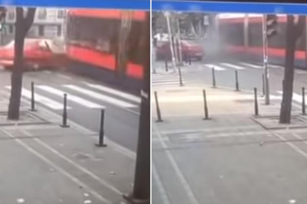UŽASNI SNIMAK NESREĆE IZ RESAVSKE: Ovo je trenutak u kom je tramvaj izleteo iz šina i UBIO PEŠAKA (VIDEO)