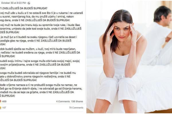 AKO TI JE MIRIS NEPRIJATAN DOK SEDIŠ PORED MUŽA, NE ZASLUŽUJEŠ DA MU BUDEŠ ŽENA: Status Balkanca zapalio internet!