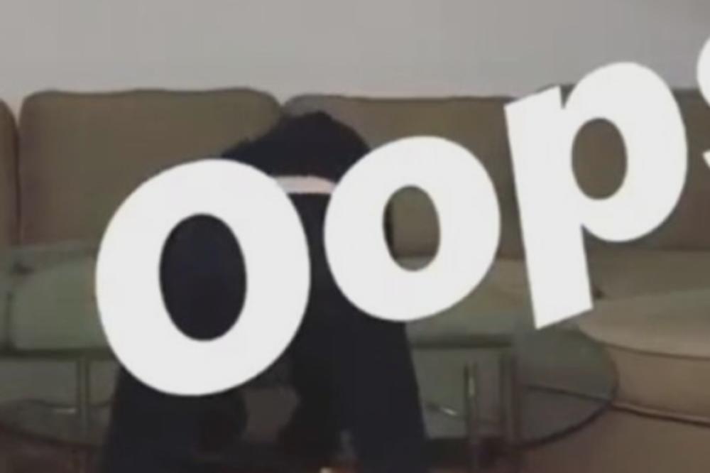 DEVOJKA NASLONILA ZADNJICU NA STO, PA USLEDIO ŠOK: Probala da tverkuje ali se ŽESTOKO IZBLAMIRALA! (VIDEO)