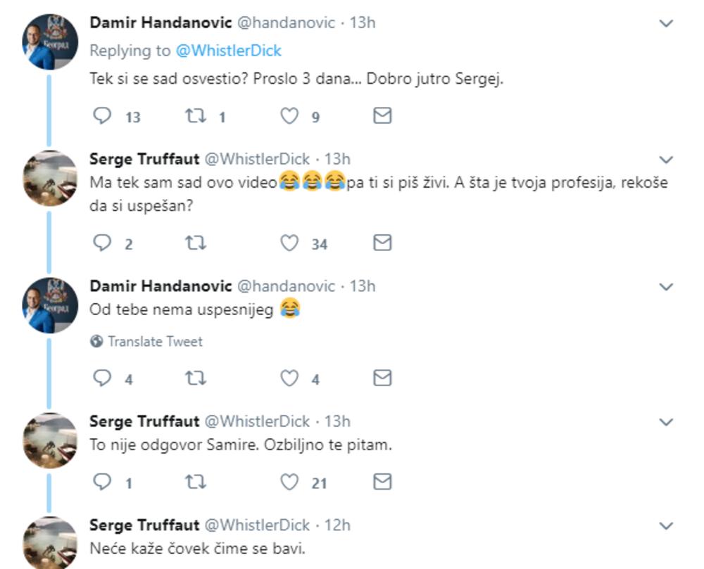 Sergejeva i Damirova prpiska sa Tvitera  