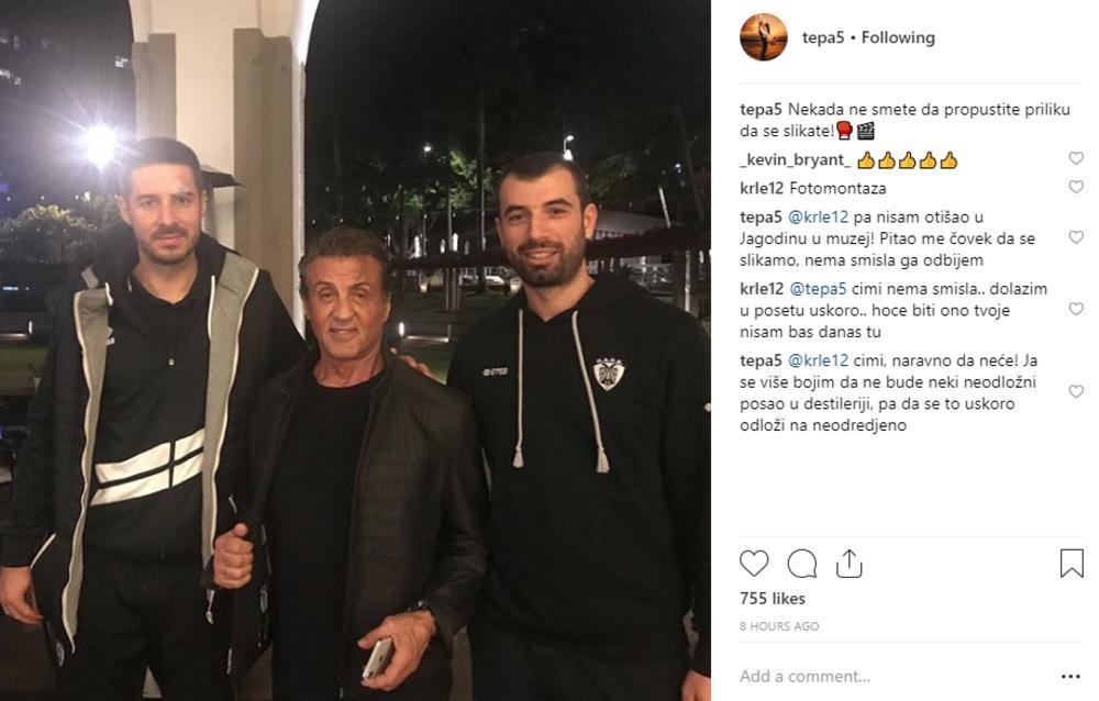 Milenko Tepić sa Silvesterom Staloneom  