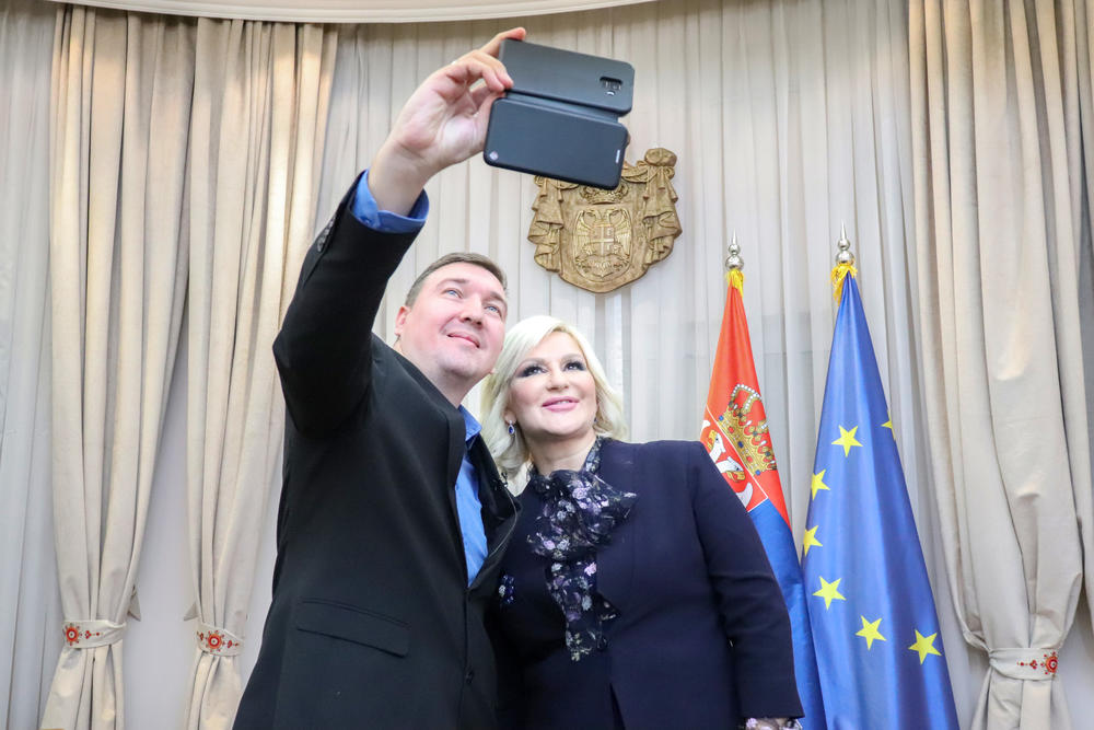 Selfi sa ministarkom nakon intervjua