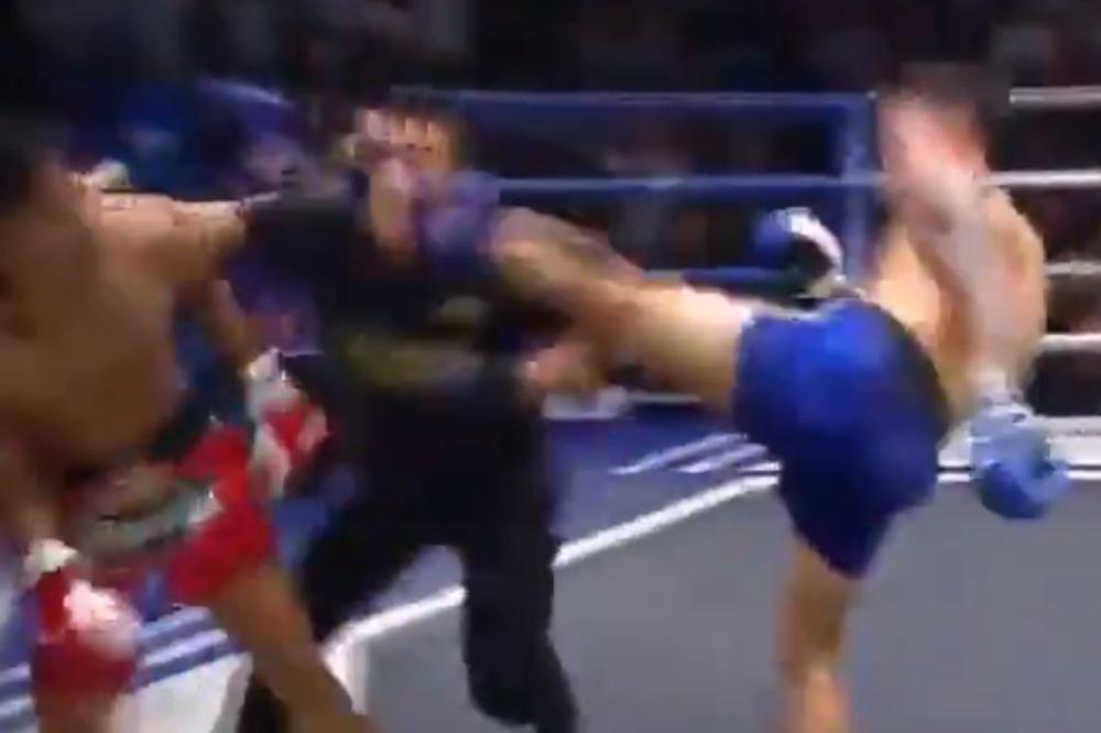 DVA U JEDAN: Protivnik je nokautiran, a i sudija je bukvalno dobio po nosu