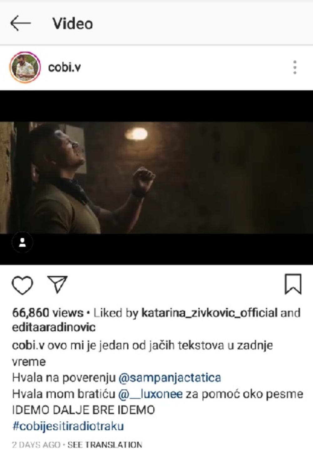 Cobi se isek'o na svoj tekst za Slobinu pesmu  