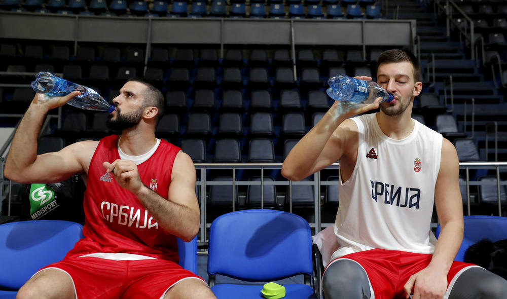 Branko Lazić i Stefan Jelovac na treningu reprezentacije