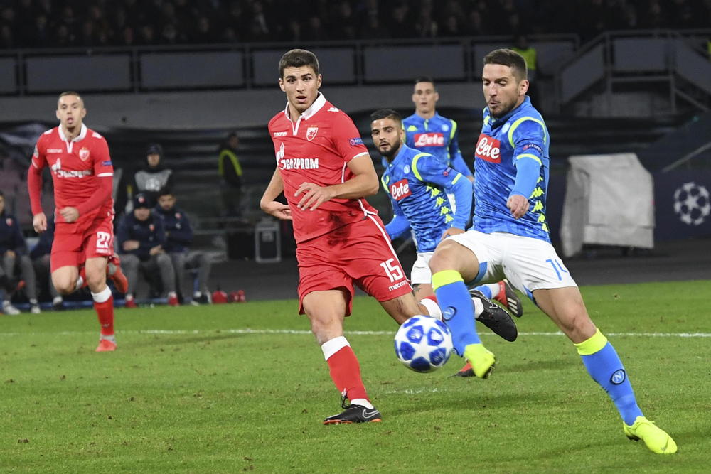 Srđan Babić na meču protiv Napolija  