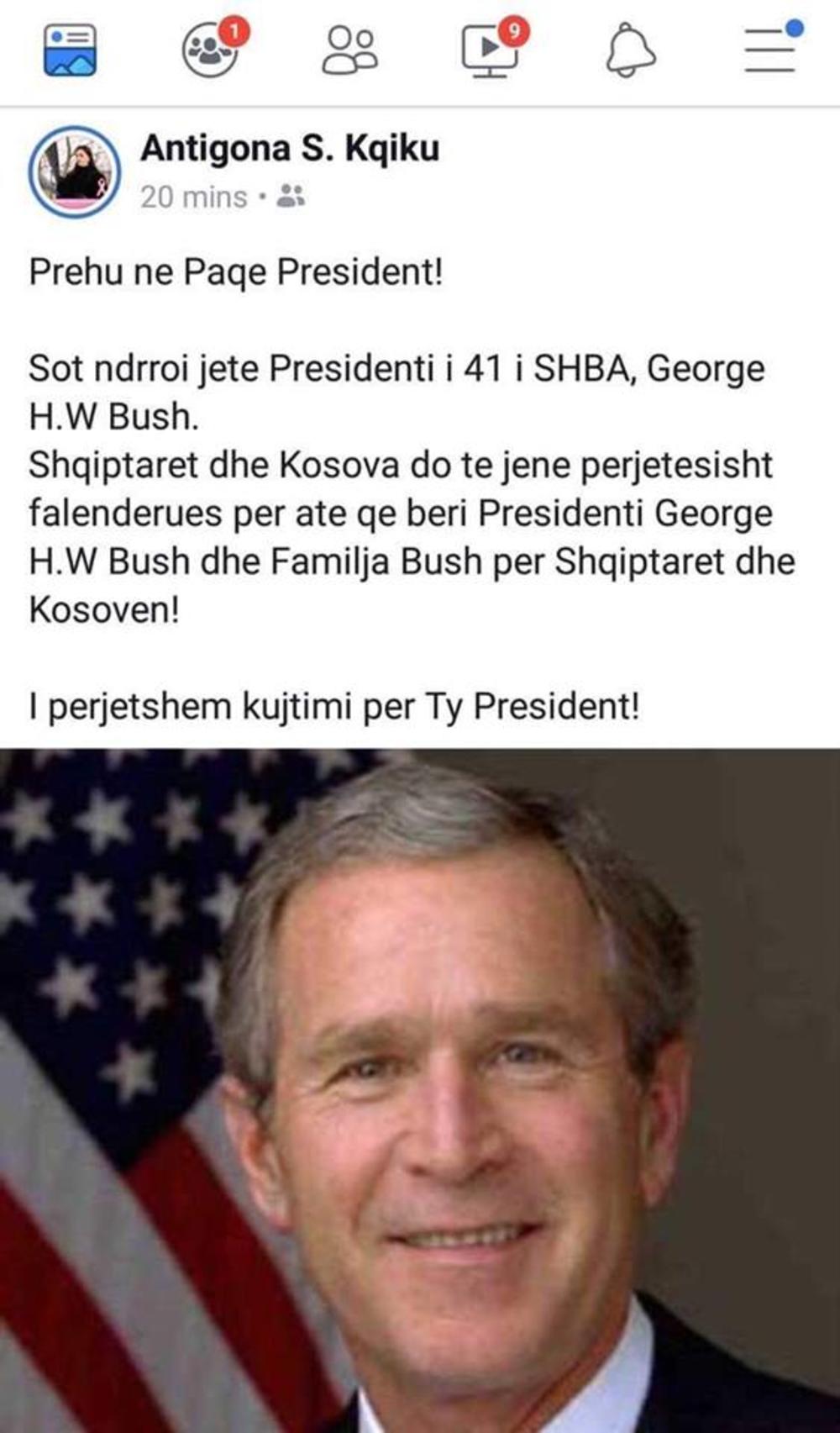 Antigona misli da je ovo preminuli Džordž Buš stariji