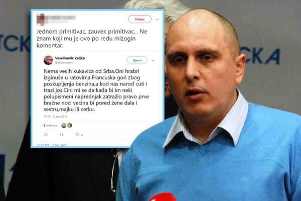 SRBI SU VELIKE KUKAVICE, ONI HRABRI SU IZGINULI U RATU: Veselinovića su sahranili na Tviteru zbog ovog statusa!