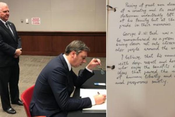 VUČIĆEVE REČI DIRNULE AMERIČKOG AMBASADORA: Evo šta je predsednik Srbije upisao u knjigu žalosti povodom smrti Buša