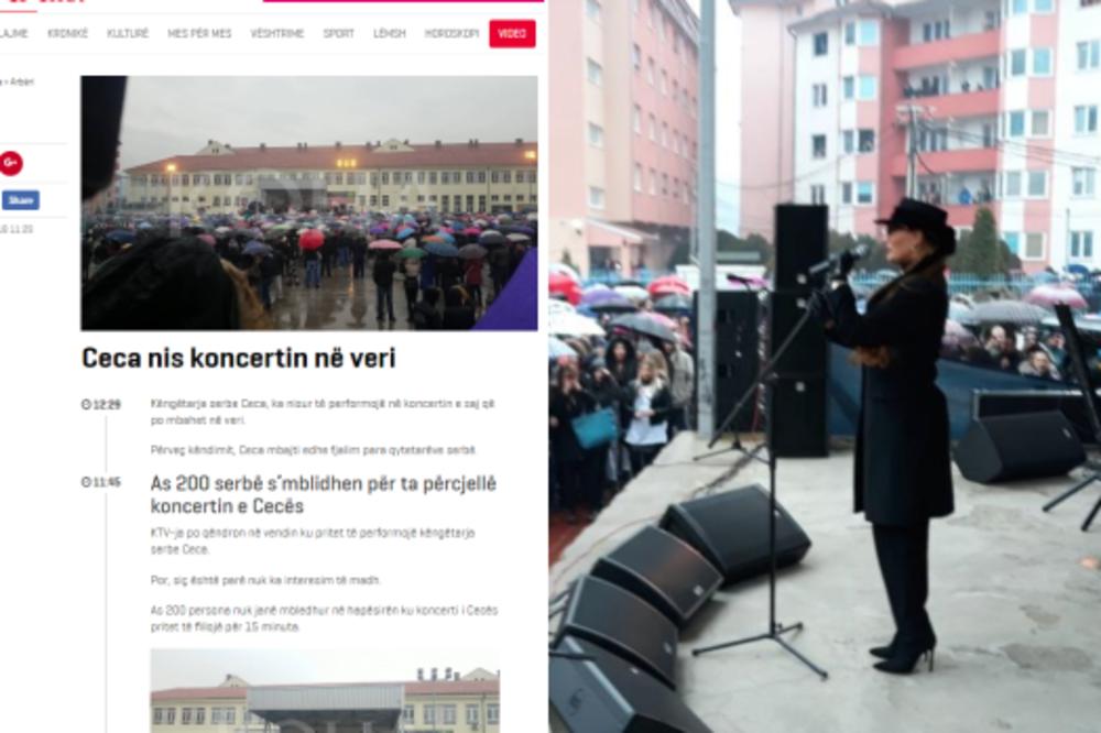 ALBANCI LAŽNO LIKUJU! Cela Kosovska Mitrovica peva uz Cecu, a OVAKO njihovi mediji pišu o koncertu srpske zvezde