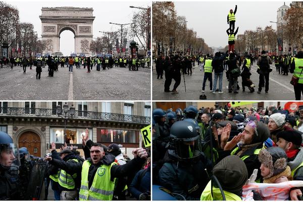 DRAMATIČAN POČETAK PROTESTA U PARIZU! Tuča "žutih prsluka" i policije, bačen suzavac (FOTO) (VIDEO)