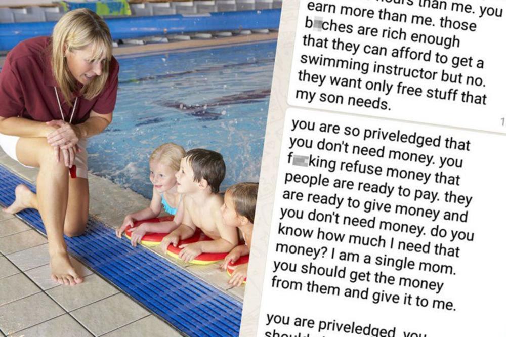 UČITELJICI PLIVANJA STIGLE SRAMOTNE PORUKE MAJKE JEDNOG UČENIKA: Vi ste sebična kučka, dajte mi novac (FOTO)