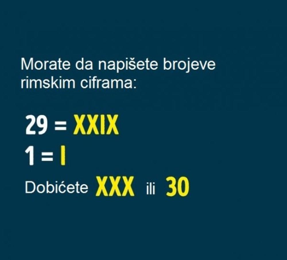 Brojeve ispisati rimskim ciframa 