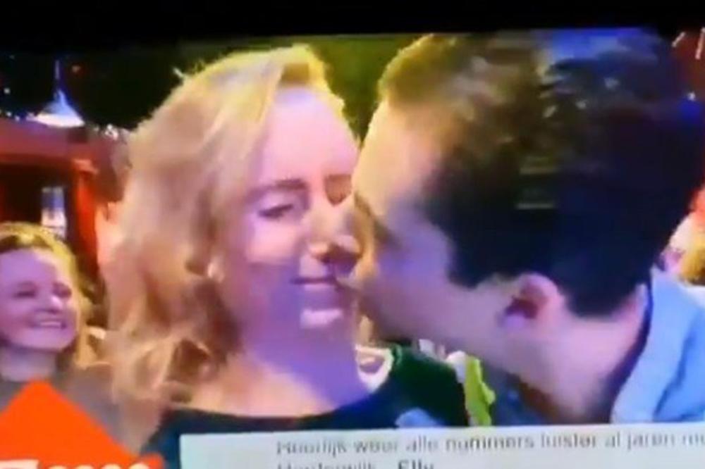 OVOM LIKU SE SMEJE ČITAV SVET: Odlučio da poljubi devojku pred kamerama na dočeku, pa gadno zažalio (VIDEO)
