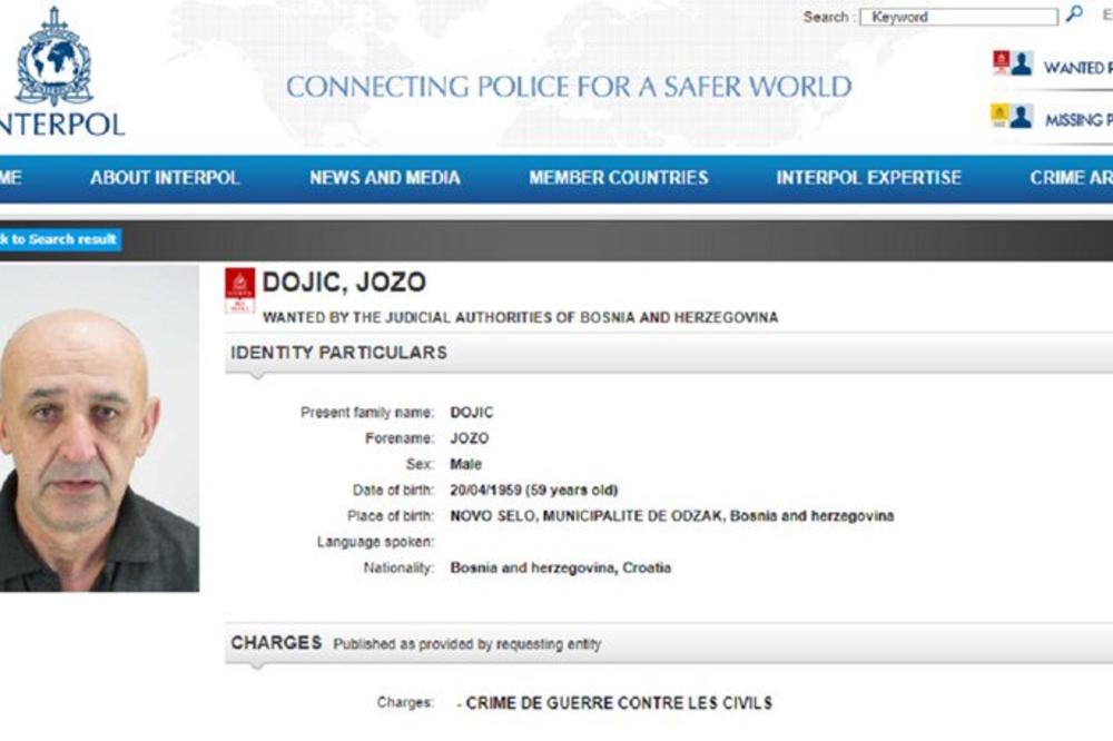 PRIPADNIK HVO BRUTALNO SILOVAO SRPKINJU U ODŽAKU 1992. GODINE: Za Jozom je sada INTERPOL izdao poternicu