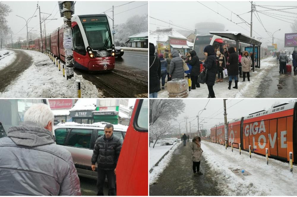 KOLAPS KOD CVETKOVE PIJACE:  Osam tramvaja u redu, građani poludeli, ŠPANAC se ugasio od leda! (FOTO)