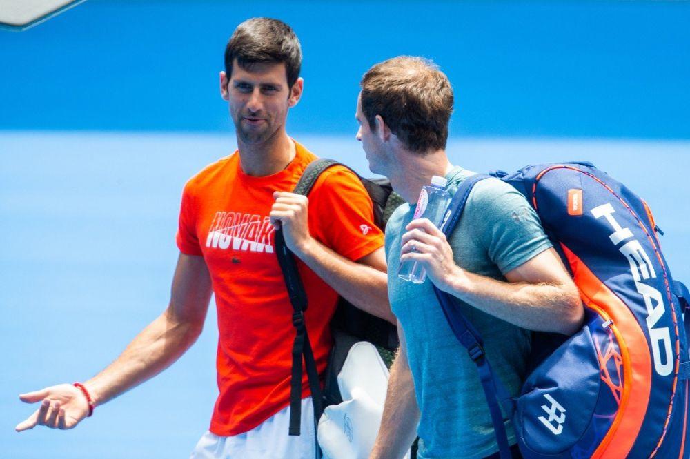 Novak Đoković i Endi Mari pred trening meč  