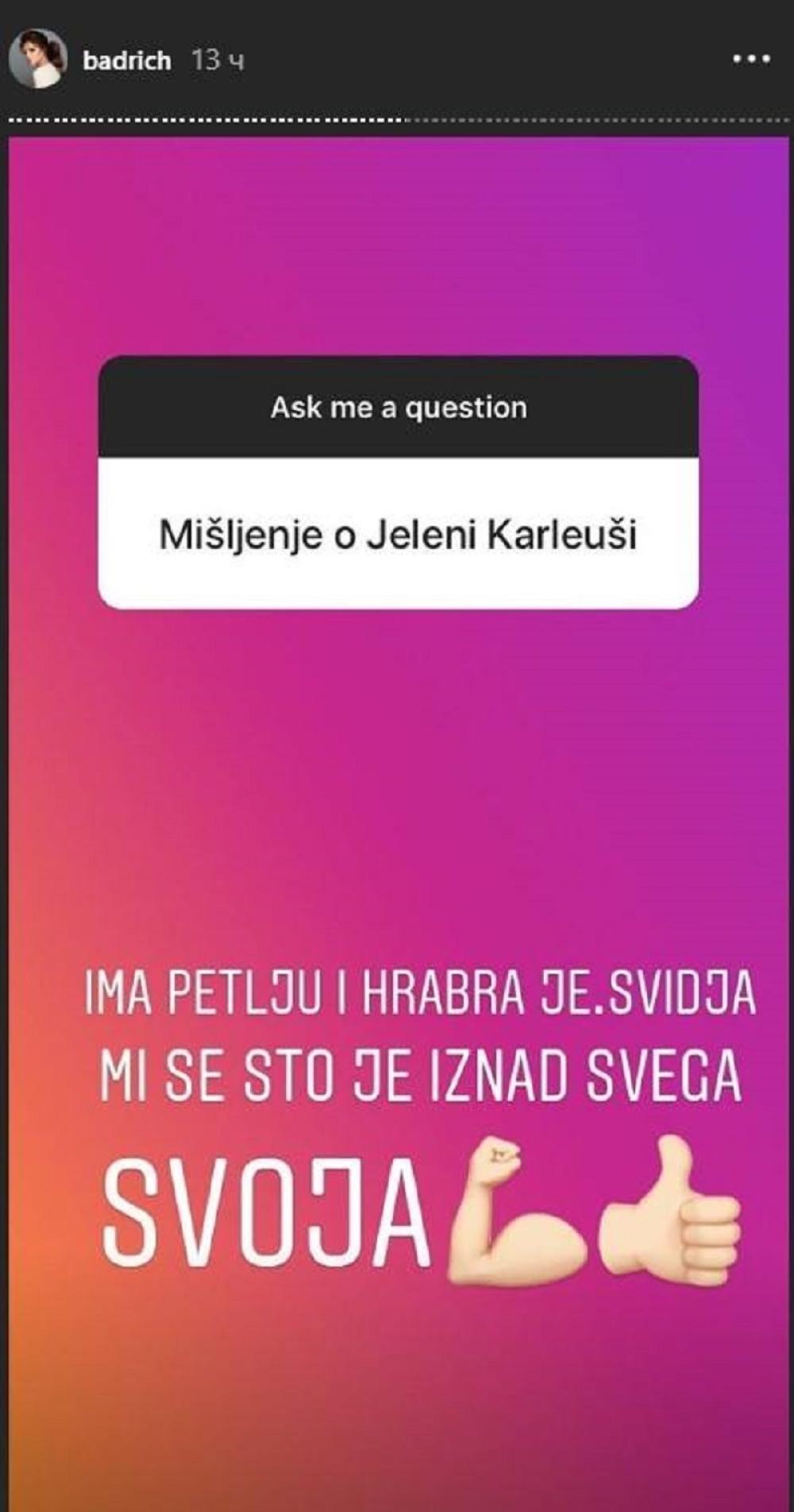 Oglasila se Nina Badrić 