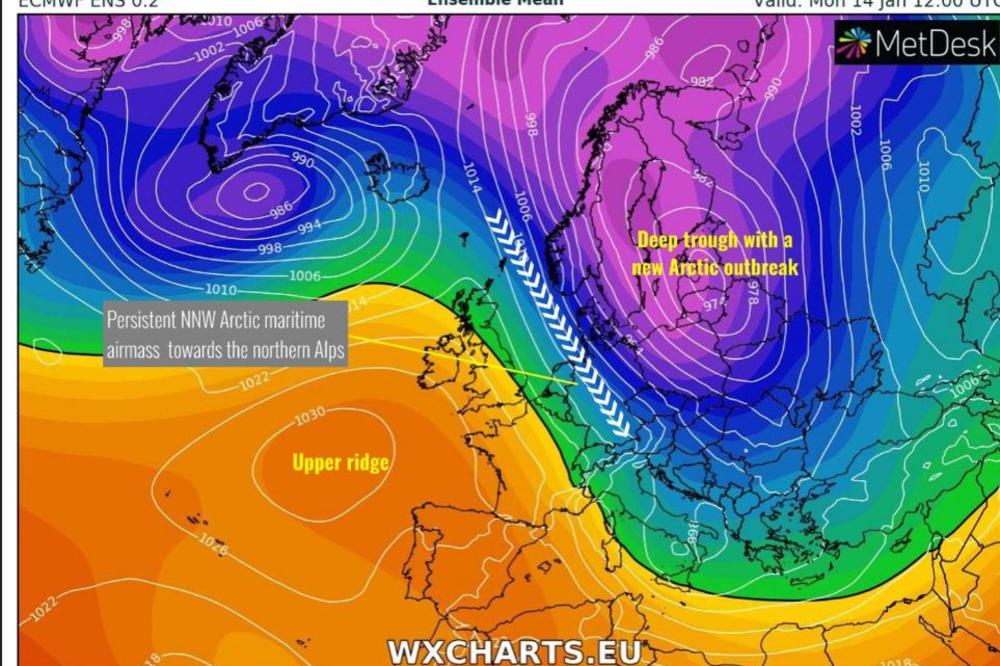 PAŽNJA, OVO JE VEOMA OZBILJNO, STIŽE NOVI ARKTIČKI TALAS: Dolaze nam SNEG, HLADNOĆA I LED!!!