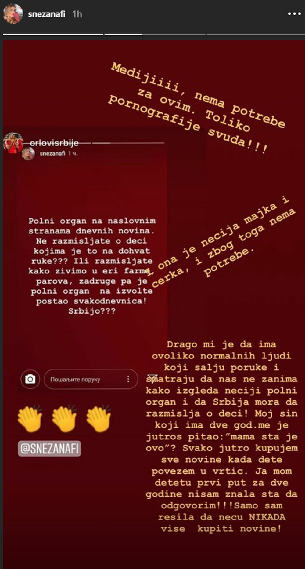 Snežana Borjan je posebno besna što je te slike video njen dvogodišnji sin  