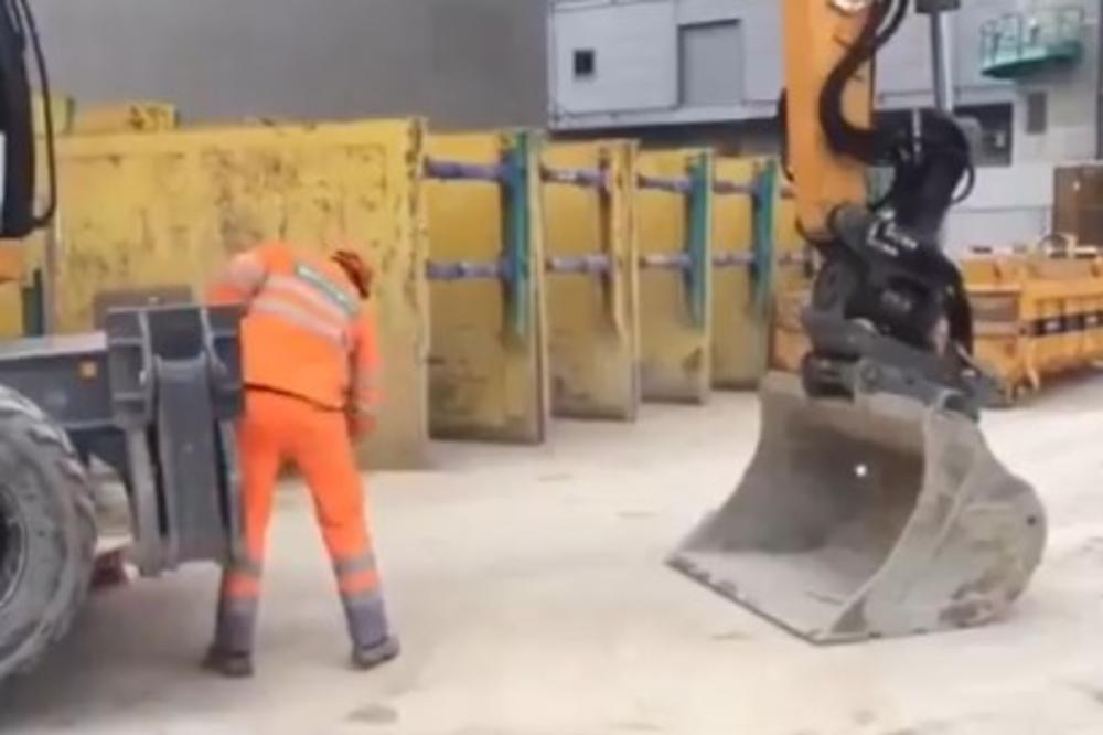 OVAJ ČOVEK JE SRPSKI SUPERMEN! Jednom rukom je podigao BAGER! Internet je u neverici! (VIDEO)