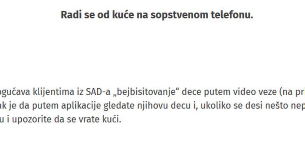 Bejbisitovanje dece preko videa!