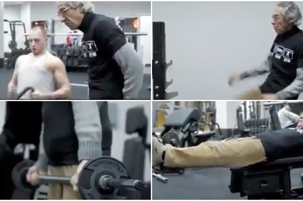 VEŽBAJ P***TI MATERINA: Deda Toni objašnjava BILDERIMA u TERETANI kako se PUMPAJU MIŠIĆI! (VIDEO)