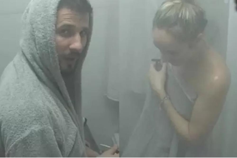 PAO ZORNJAK U KUPATILU: Marko i Luna zatresli tuš kabinu! Baš ih briga za kamere!