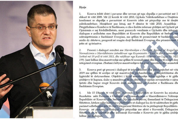 ALBANCI U DRUGOJ REČENICI PLATFORME POMINJU INICIJATIVU VUKA JEREMIĆA!  Ovaj dokument im je DAO NEZAVISNOST, tvrde!