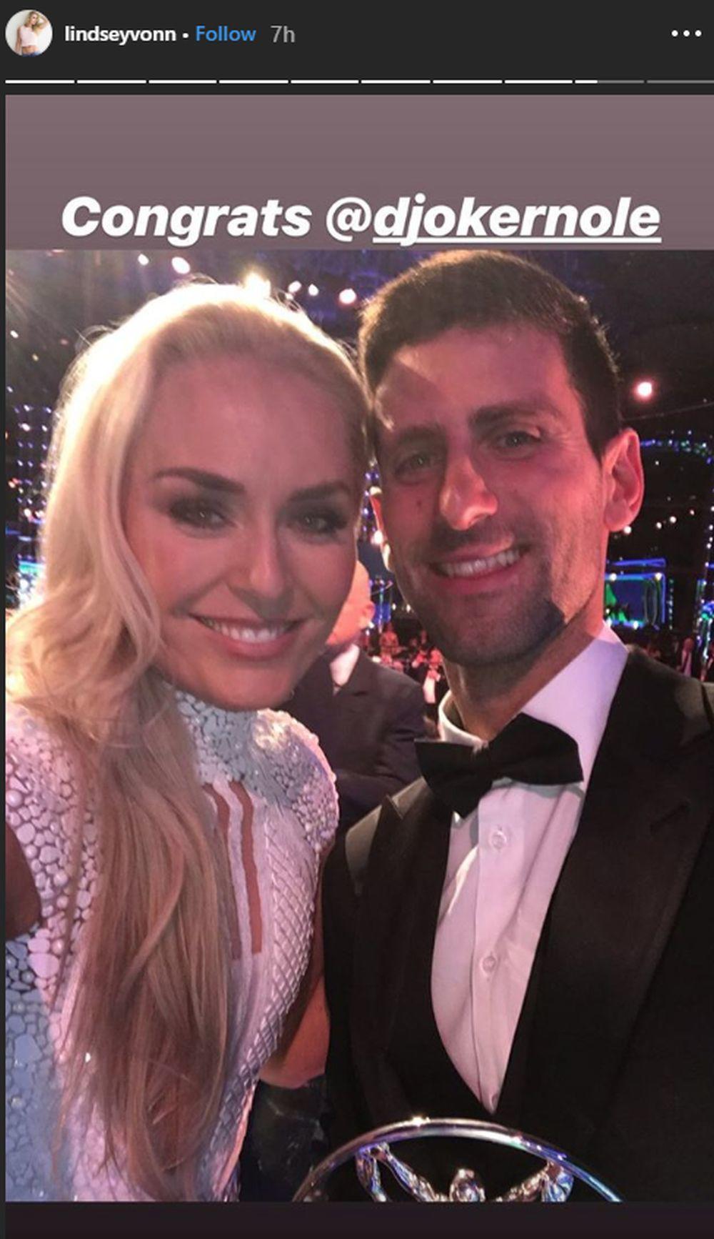 Lindzi Von je napravila i selfi sa Novakom Đokovićem