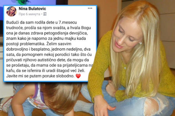 NINA POMAŽE RODITELJIMA AUTISTIČNE DECE: Njen cilj je VRLO HUMAN i nikome NIJE PAO NA PAMET, a njima ŽIVOT ZNAČI