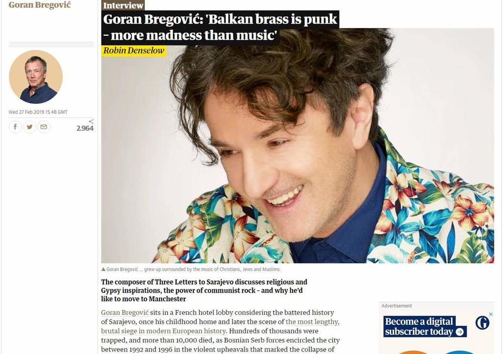 Brega dao intervju za Gardijan