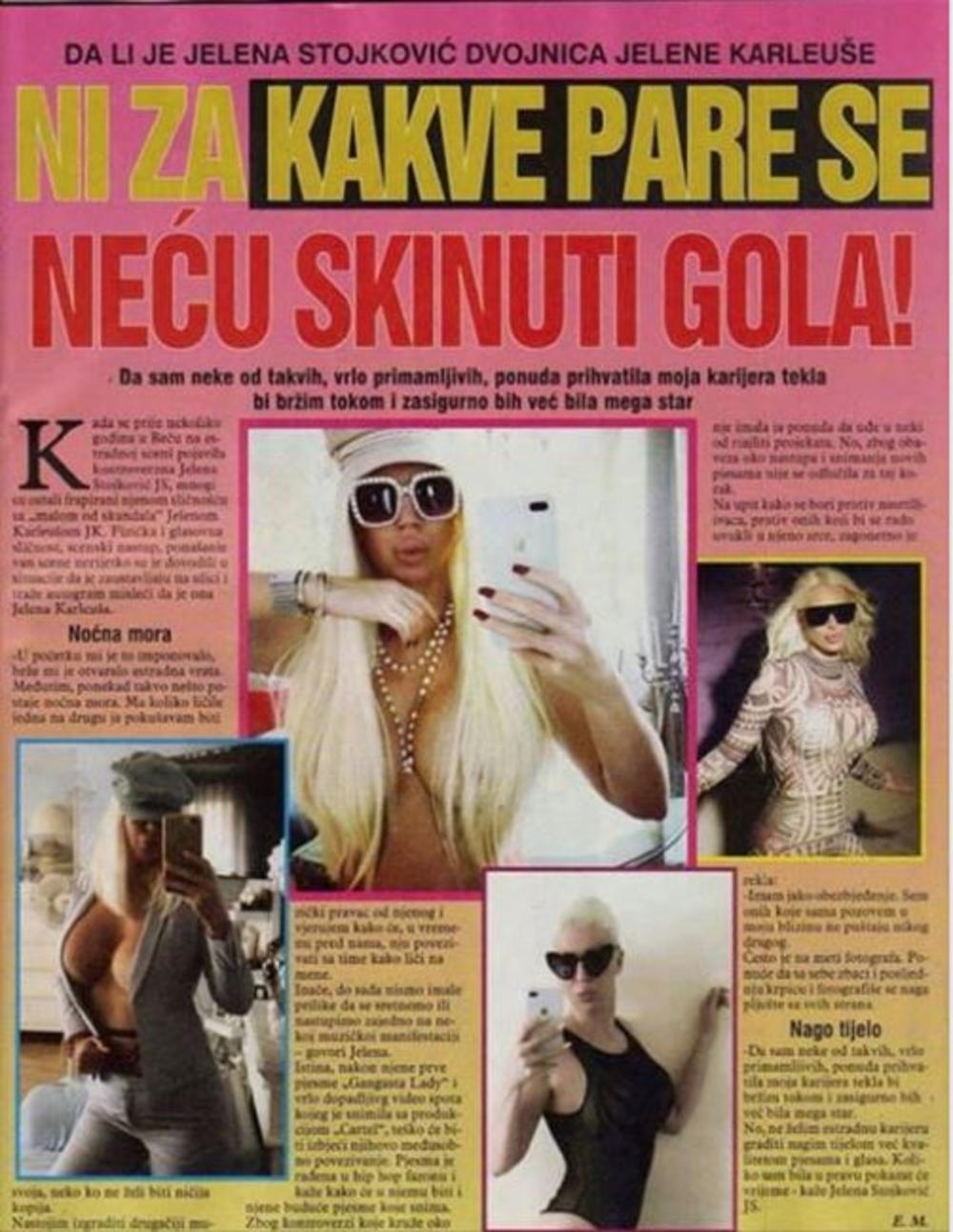 Jelena Stojković samo liči na Jelenu Karleušu