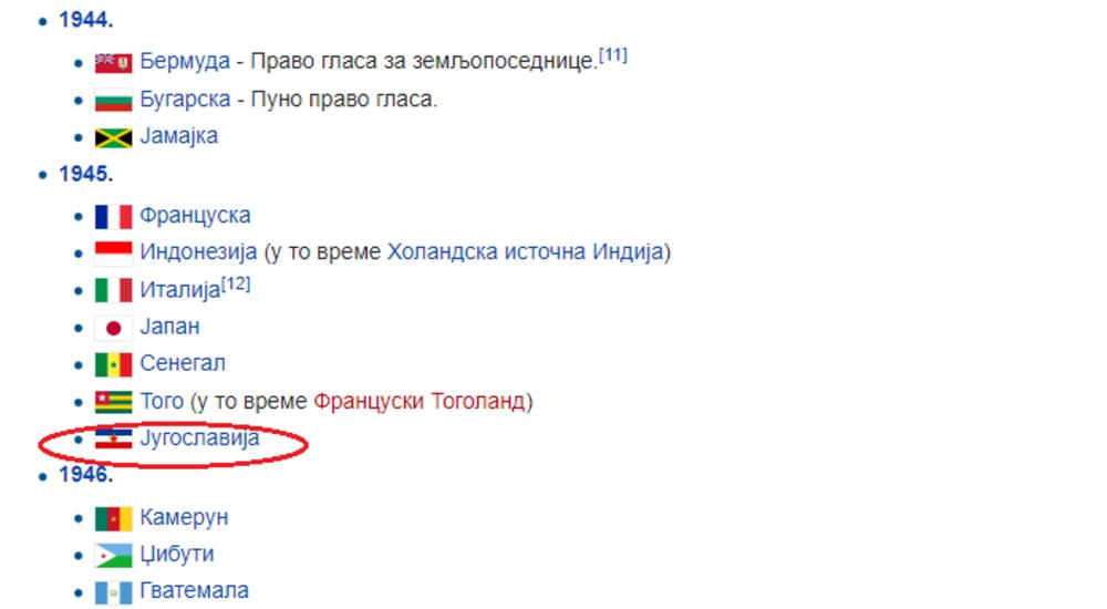 Godina u kojoj su žene ostvarile pravo glasa u Srbiji  