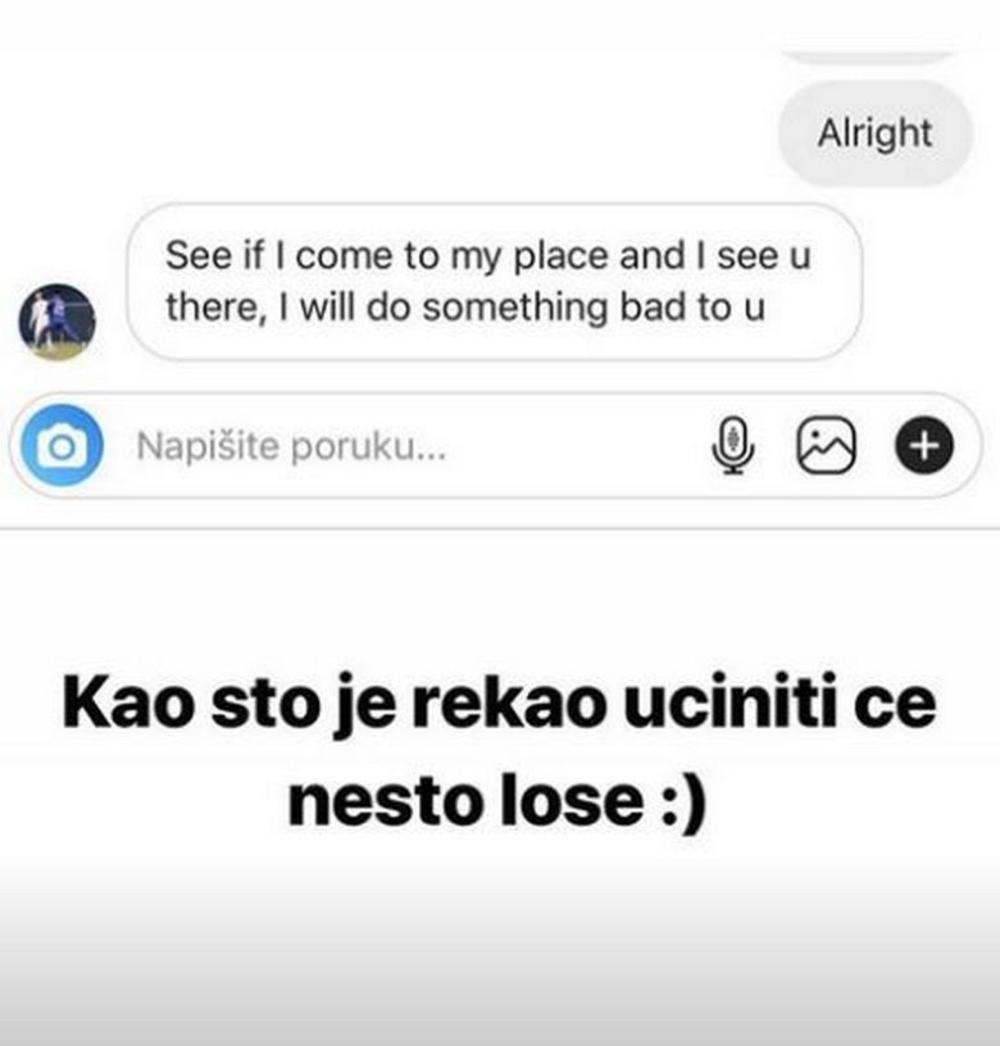 Poruka na Ivinom Instagram nalogu  