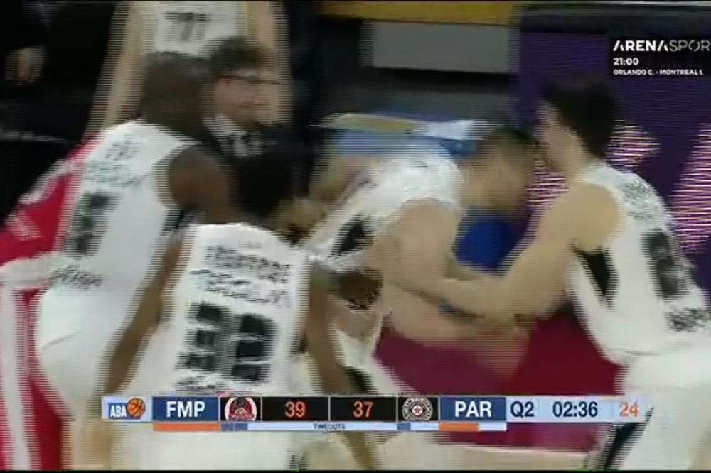 POMAHNITALI GAGIĆ JURCAO ZA IGRAČEM FMP DA GA PREBIJE: Niko nije mogao da obuzda centra Partizana!