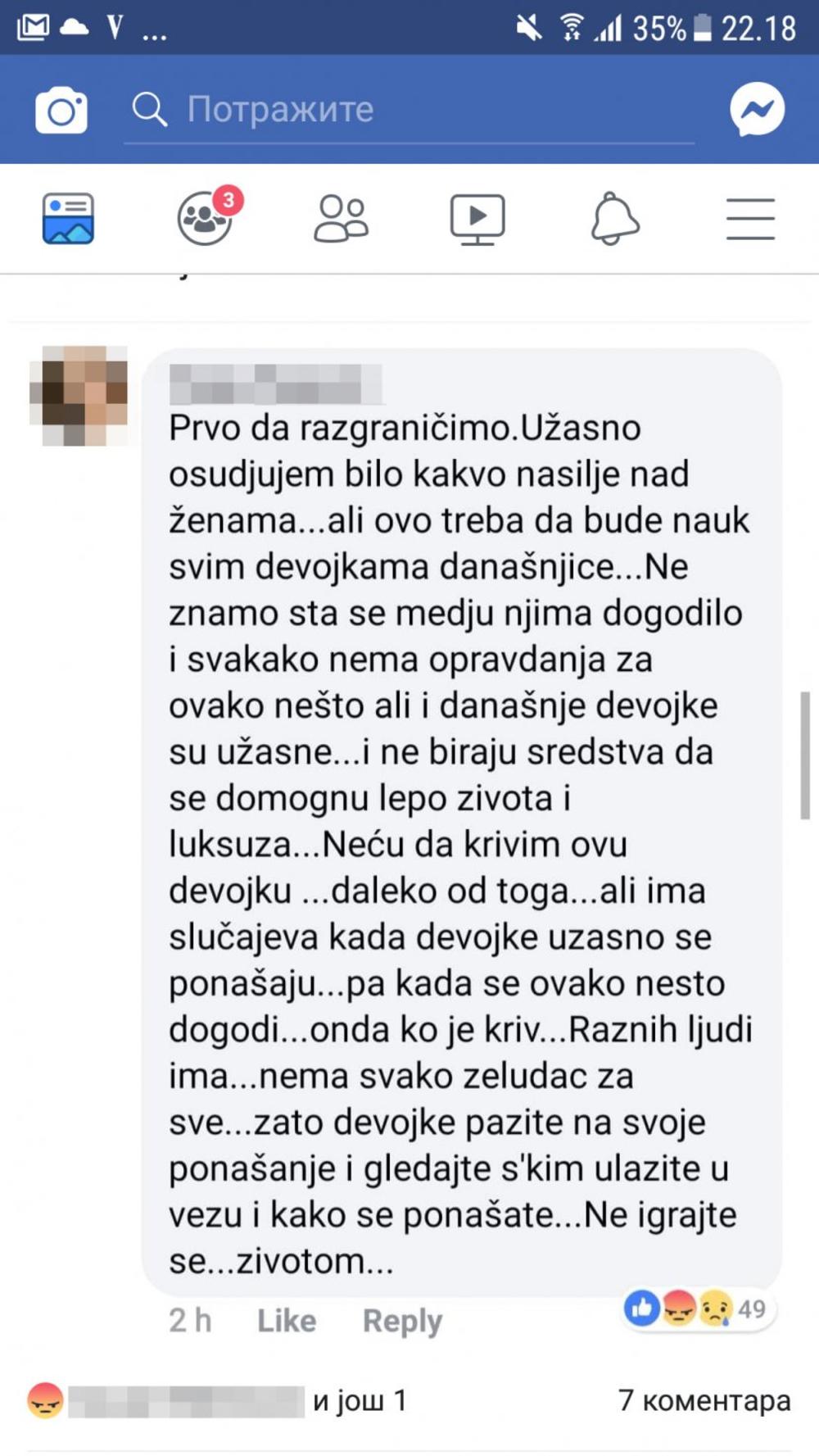 Komentar na Fejsbuku  